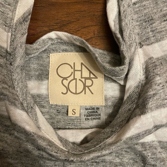 NWT Chaser Grey and White Striped Tank Size S - Picture 4 of 4